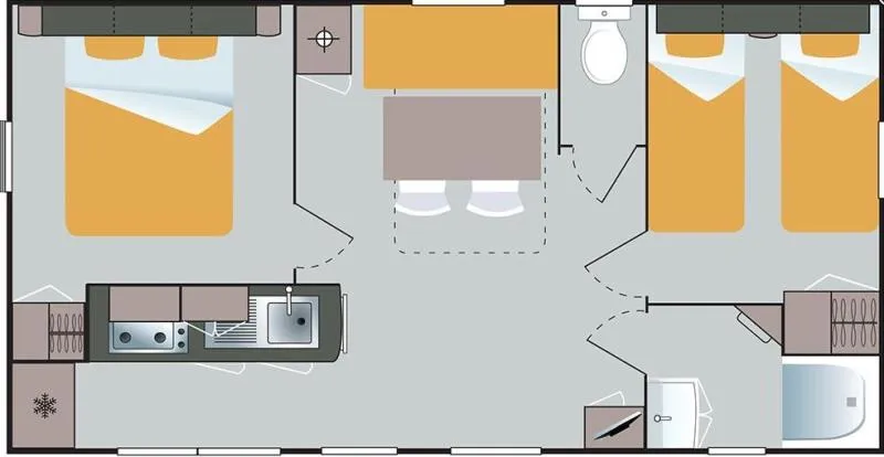 Mobil Home 2 Chambres Riviera Confort - Climatisation