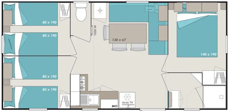 Mobil Home 3 Chambres Titania Confort 33M² - Climatisation