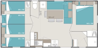 Mobile-home 3 bedrooms Titania Confort 33m² - air-conditioning — 7