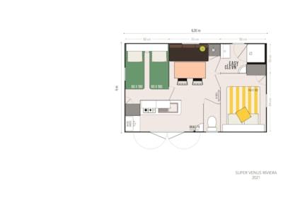Mobile-home 2 bedrooms Venus Confort 22m² - air-conditioning — 3