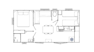Mobile-home 4 bedrooms Tribu Premium 66m² - air-conditioning / Dishwasher — 3