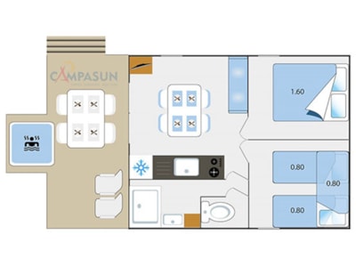 Chalet Luberon - 35m² - 2 bedrooms + Jacuzzi (4 adults & 1 child up to 12 years old) — 8