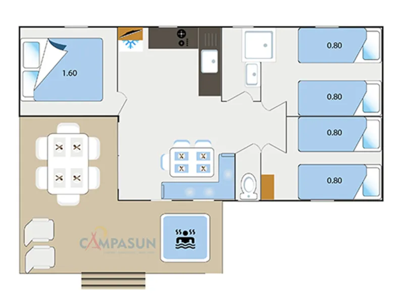 Mobile Home Vaucluse - 28M² - 3 Chambres + Jacuzzi