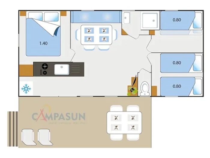 Mobil Home Provence - 32M² - 3 Chambres