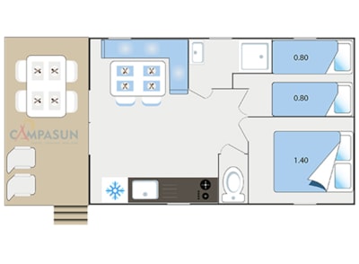 Mobile-Home Panoramique - 24m² - 2 bedrooms — 7