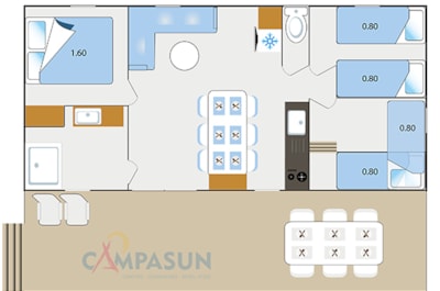 Mobile home Cigale - 35m² - 3 bedrooms (5 adults & 1 child max 12 yrs) — 7