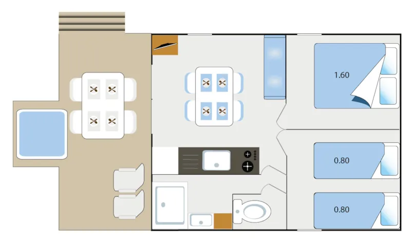 Chalet Luberon - 35M2 - 2 Chambres + Jacuzzi