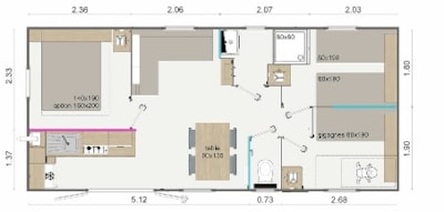 Mobile-home Eucalyptus 3 bedrooms