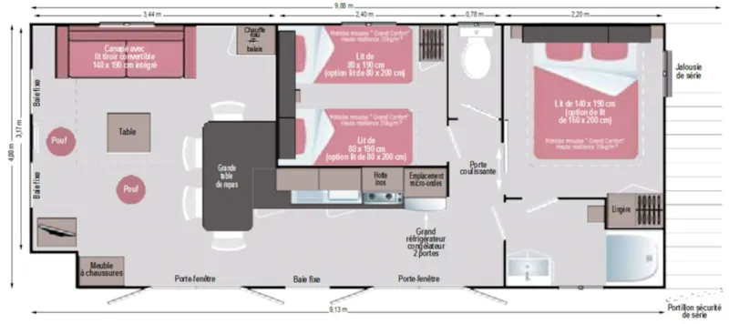 Mobilhome Vip Cap Deseo 34 M² Vue Mer Et Jacuzzi