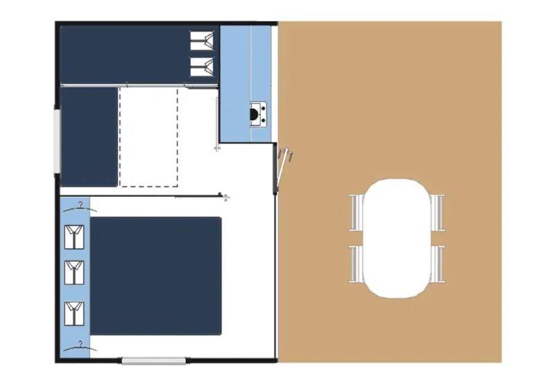 Hébergement Toilé Tithome 2 Chambres Sans Sanitaires