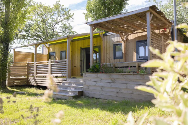 Mobil-Home Privilège 4 Chambres Avec Terrasse En Bois Semi Couverte