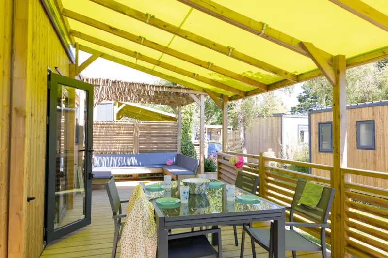 Mobil-Home Privilège 4 Chambres Avec Terrasse En Bois Semi Couverte