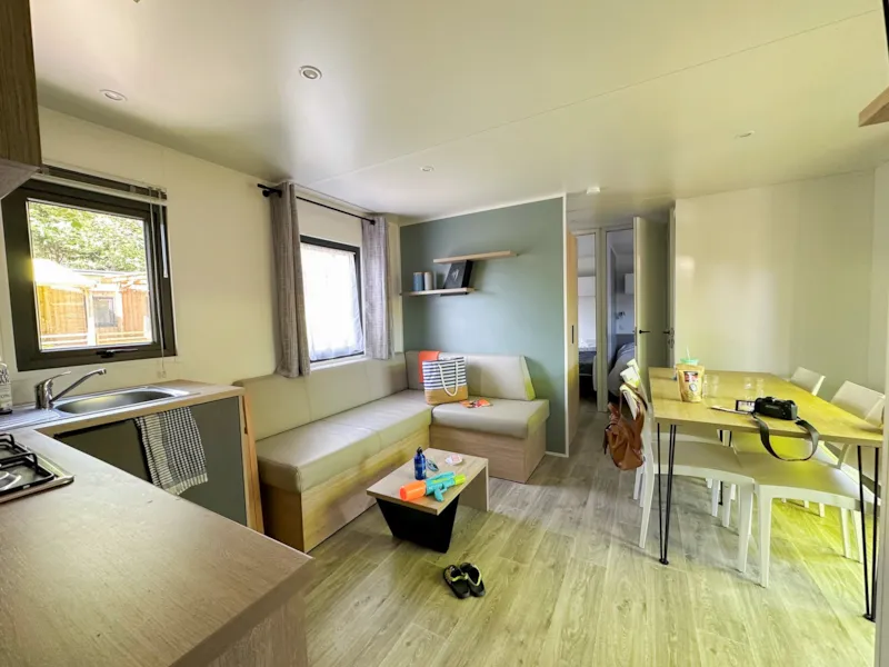 Mobil-Home Privilège 4 Chambres Avec Terrasse En Bois Semi Couverte