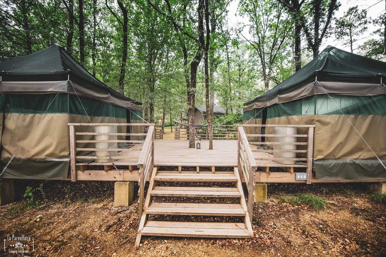 Location - Tente Du Désert Takla-Makan 2 X 25 M² - Espace Jour & Nuit Séparé, Terrasse Bois De 25 À 70 M² - La Parenthèse - Camping Les Ormes