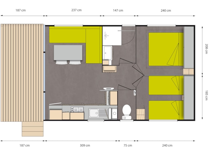 Mobil Home Confort Compact - 2 Chambres