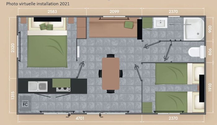 Mobil Home Confort - 2 Chambres