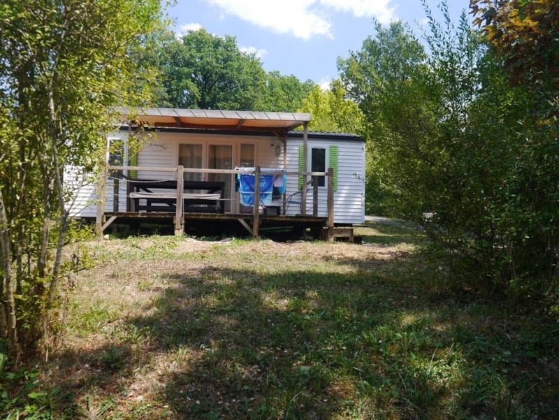 Mobilheim Confort  29 m² (2 Zimmer) + Halbüberdachte Terrasse 12m² + Clim