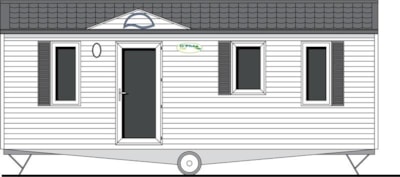Mobile-home Fidji Standard 28m² 2 bedrooms - Half-covered terrace + TV