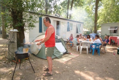 Mobile-home Fidji Standard 28m² 2 bedrooms - Half-covered terrace + TV
