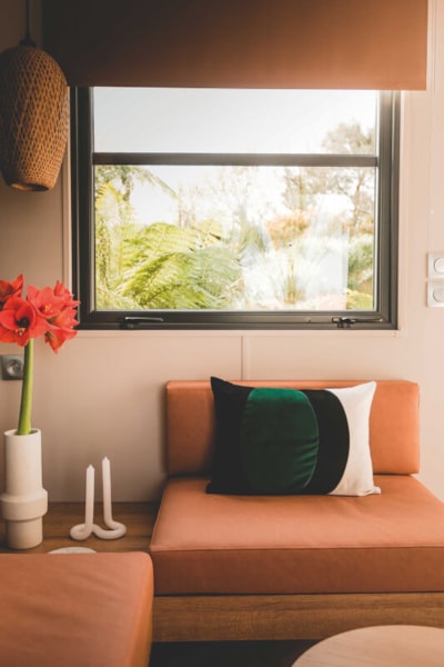 Mobile-home Premium 35m² 3 bedrooms - sheltered terrace + TV + Dishwasher + griddle