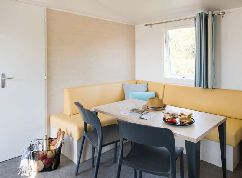 Mobilheim Confort 24m² 2 zimmer - Halbüberdachte Terrasse + TV