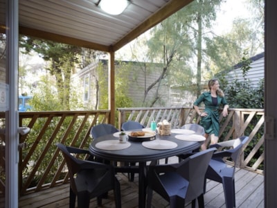 Mobile-home Confort 35m² 3 bedrooms - Integrated terrace 10m² + TV + air conditioning