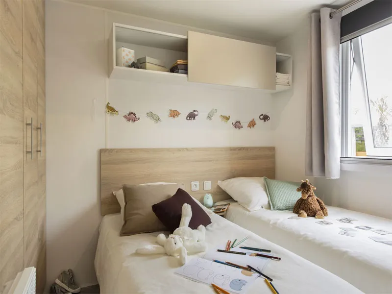 Mobil-Home Premium 36M² 2 Chambres - Terrasse Couverte + Tv + Lv + Plancha