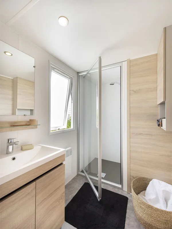 Mobil-Home Premium 36M² 2 Chambres - Terrasse Couverte + Tv + Lv + Plancha