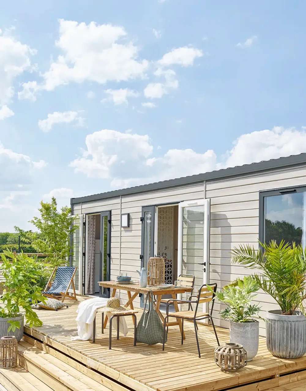 Location - Mobil-Home Grand Large Louisiane Premium 34 M² 3 Chambres - Terrasse Couverte + Tv + Lv + Plancha - Flower Camping Saint Lambert