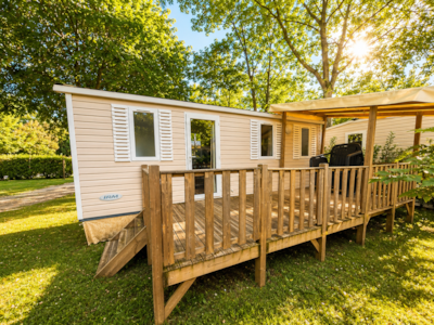 Mobile-home Standard 21m² 2 bedrooms - Half-covered terrace + TV