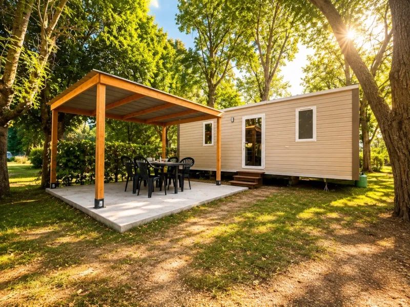 Mobil-Home Confort 26M² 2 Chambres - Terrasse Semi-Couverte + Tv