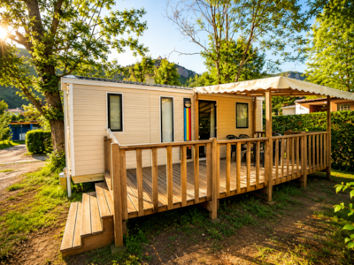 Mobile-home Modulo Confort 30m² 2 bedrooms - Half-covered terrace + TV