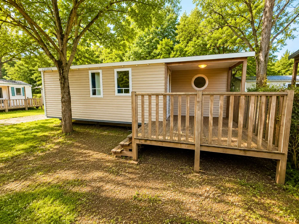 Location - Mobil-Home Confort 35M² 3 Chambres - Terrasse Intégrée 10M² + Tv + Clim - Flower Camping Saint Lambert