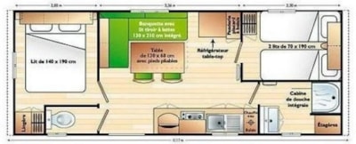 Mobile-home Titania (23.5 m² - 2 bedrooms)