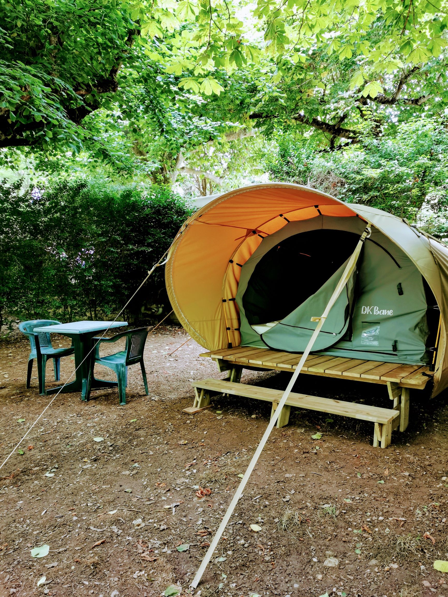 Location - Dk'bane Est Une Tente 2 Places ( 2 Matelats ) Sur Plateforme Bois - Camping LA MUSE