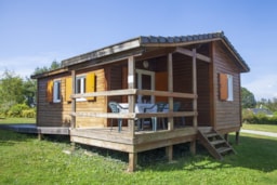 Location - Chalet Premium 34 M² (2 Chambres) Accès Handicapé - Camping du Lac de Bonnefon