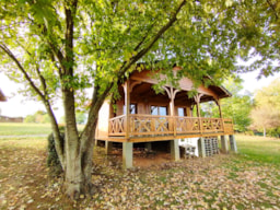 Location - Nouveau Chalet Espace 31 M² Avec Vue Sur Lac (2 Chambres) - Camping du Lac de Bonnefon