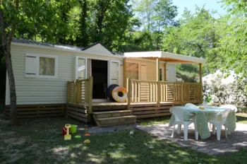 Mietunterkunft - Mobilheim Confort  37M² 3 Zimmer + Halbüberdachte Terrasse + Tv - Flower Camping PEYRELADE