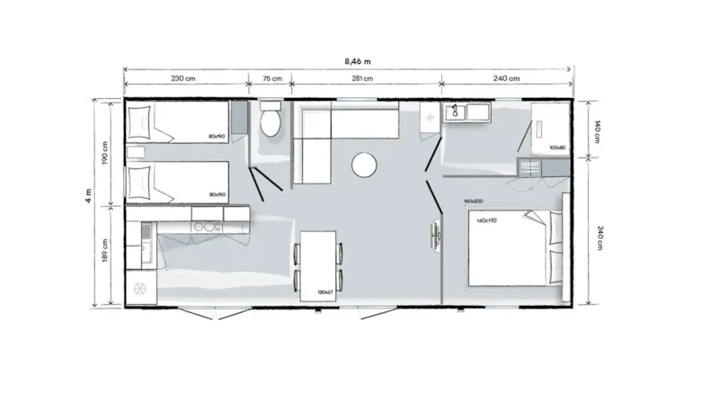 Cottage Premium 2 Chambres Avec Terrasse Couverte + Clim + Tv + Lave-Vaisselle