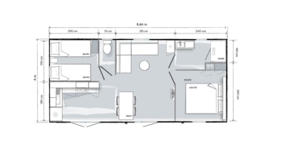Cottage Premium 2 bedrooms with covered terrace + air-conditioning + TV + Dishwasher