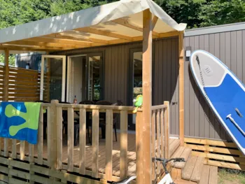 Huuraccommodatie(s) - Cottage Family Overdekt Terras (Optioneel Verwarming/Airconditioning, Tv) Nieuw Voor 2023 - Camping Beau-Rivage