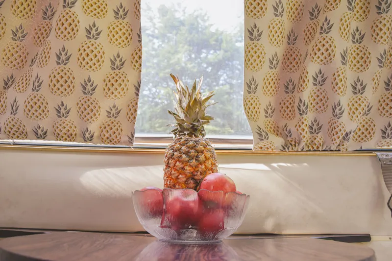 Petite Caravane Vintage Au Milieu Du Domaine