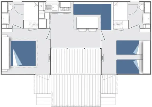 Location - Mobil-Home Uvea Non Climatisé - image n°4 - Camping**** et Base de Loisirs La Plaine Tonique