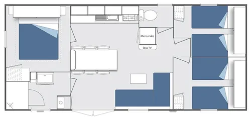 Location - Mobil-Home Bora Non Climatisé - image n°4 - Camping**** et Base de Loisirs La Plaine Tonique