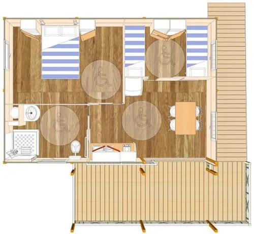 Location - Cottage Samoa Non Climatisé - image n°2 - Camping**** et Base de Loisirs La Plaine Tonique