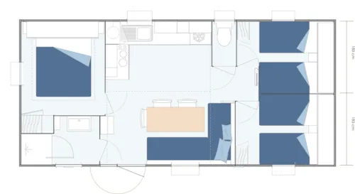 Location - Mobil-Home Bali Non Climatisé - image n°3 - Camping**** et Base de Loisirs La Plaine Tonique