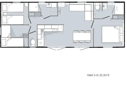 Location - Mobil-Home Aloa Climatisé - image n°7 - Camping**** et Base de Loisirs La Plaine Tonique