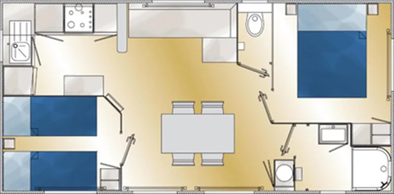 Mobile-Home  Twinny  -  Terrasse Semi-Couverte