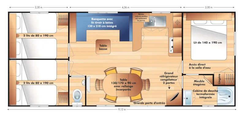 Mobile Home Twinny 3Ch - Climatisé