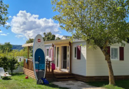 Mietunterkunft - Mobilheim  Happy Klimatisiert 30M² - 2 Schlafzimmer Halbüberdachte Terrasse - Camping LES CALQUIERES